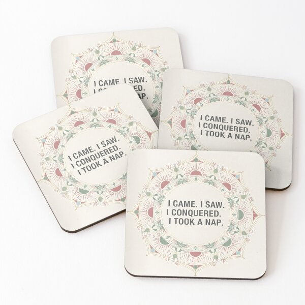 Item preview, Funny Mandala Quote – I Came I Saw I Conquered I Took a Nap – Minimalist Motivational Decor designed and sold by Badis  Mardessi.