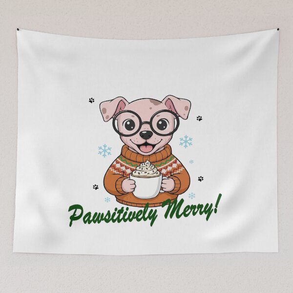Item preview, Pawsitively Merry American Hairless Terrier in Christmas Sweater with Hot Cocoa | Dog Lovers designed and sold by The Real Life Symphony.