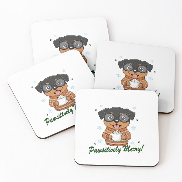 Item preview, Pawsitively Merry Rottweiler in Christmas Sweater with Hot Cocoa | Dog Lovers designed and sold by The Real Life Symphony.