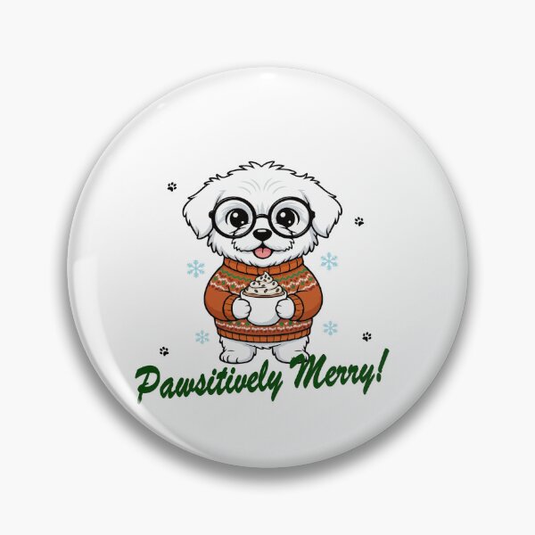 Item preview, Pawsitively Merry Coton de Tulear in Christmas Sweater with Hot Cocoa | Dog Lovers designed and sold by The Real Life Symphony.