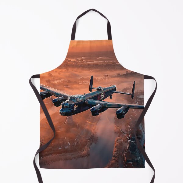 Item preview, WWII Lancaster Passing Above Sunlit Fields of the Netherlands in Golden Light designed and sold by Skyframe Aviation.