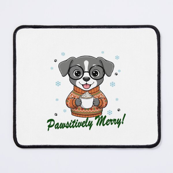 Item preview, Pawsitively Merry Greyster in Christmas Sweater with Hot Cocoa | Dog Lovers designed and sold by The Real Life Symphony.