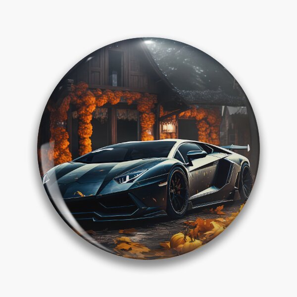 Item preview, Sleek Italian Supercar Surrounded by Autumn Leaves and Pumpkins designed and sold by RevUpDesign.
