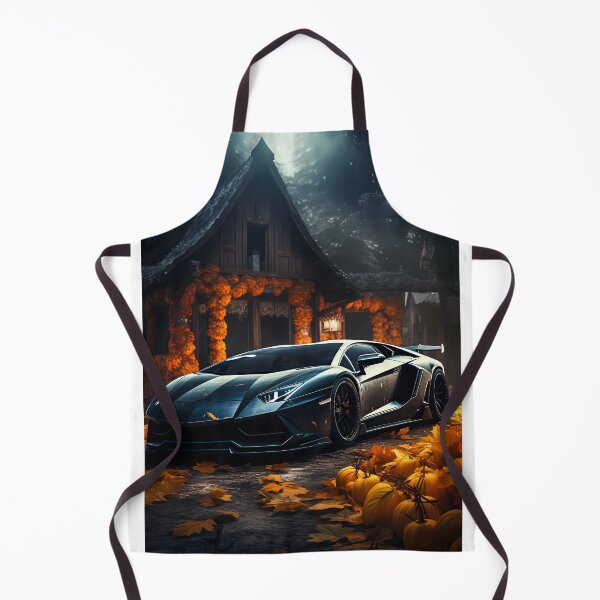 Item preview, Sleek Italian Supercar Surrounded by Autumn Leaves and Pumpkins designed and sold by RevUpDesign.