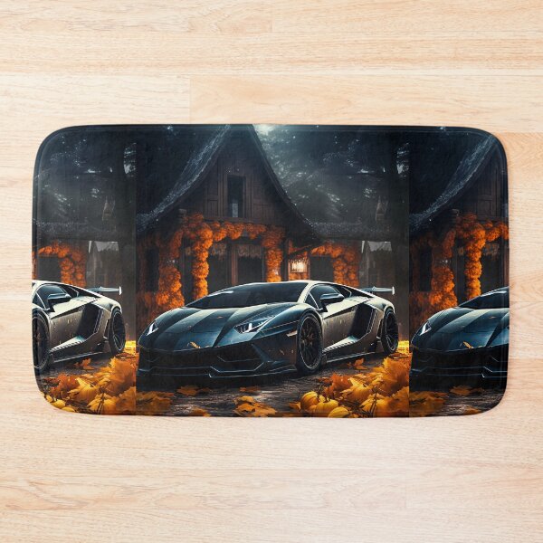 Item preview, Sleek Italian Supercar Surrounded by Autumn Leaves and Pumpkins designed and sold by RevUpDesign.