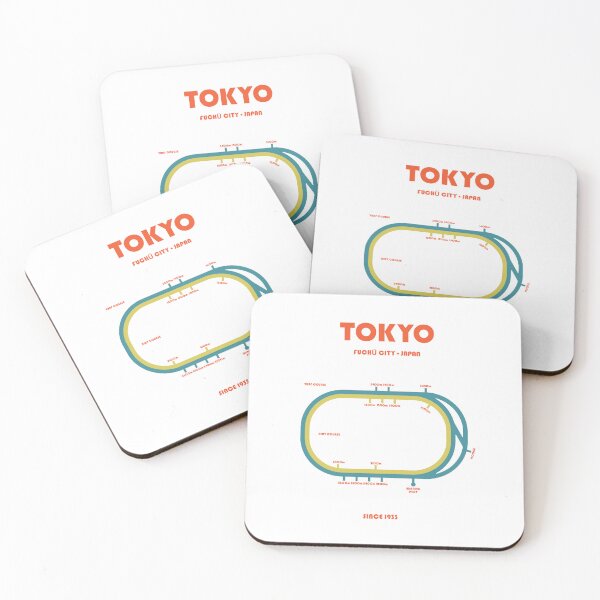 Item preview, Retro Minimalist Tokyo Racecourse Line Art Print designed and sold by The Circuit Collection.