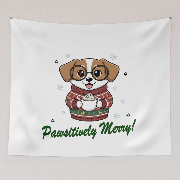 Item preview, Pawsitively Merry Dorgi in Christmas Sweater with Hot Cocoa | Dog Lovers designed and sold by The Real Life Symphony.