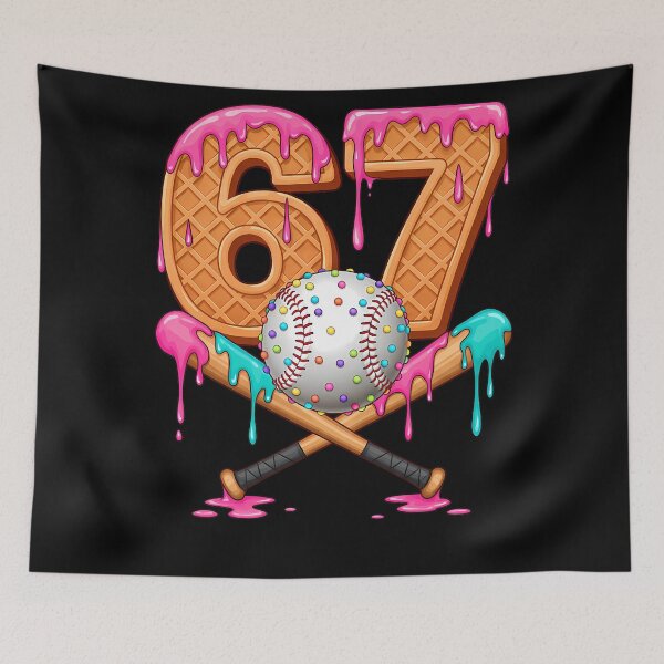 Item preview, Funny Six Humor Seven Ice Cream Quote Vintage Baseball Drip designed and sold by Aaronogagne.