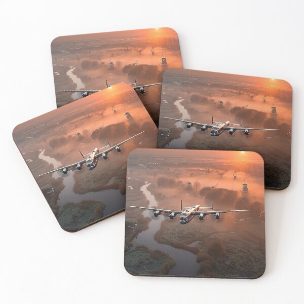 Item preview, Royal Air Force Lancaster Gliding Over the Rivers of Holland in Low Light designed and sold by Skyframe Aviation.