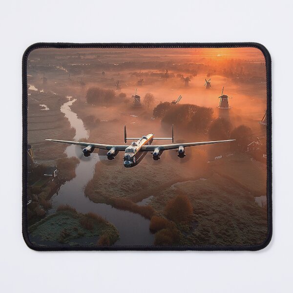 Item preview, Royal Air Force Lancaster Gliding Over the Rivers of Holland in Low Light designed and sold by Skyframe Aviation.