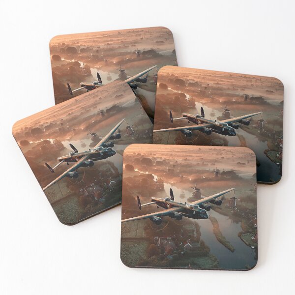 Item preview, WWII Lancaster Crossing Over the Golden Fields in Tranquil Skies designed and sold by Skyframe Aviation.