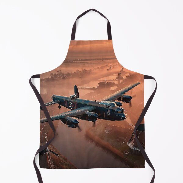 Item preview, British Lancaster Moving Above Sunlit Fields of the Netherlands in Golden Light designed and sold by Skyframe Aviation.