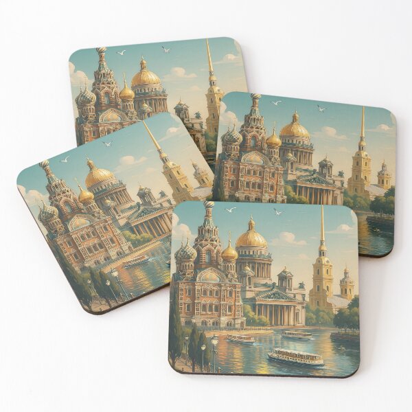 Item preview, Greetings from ST PETERSBURG - RUSSIA - Modern Colorful City View designed and sold by Earth Celebration Designs.