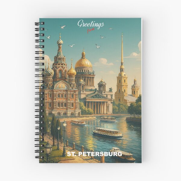 Item preview, Greetings from ST PETERSBURG - RUSSIA - Modern Colorful City View designed and sold by Earth Celebration Designs.