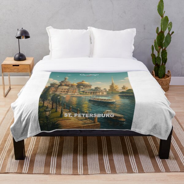 Artikelvorschau, Greetings from ST PETERSBURG - RUSSIA - Modern Colorful City View entworfen und verkauft von Earth Celebration Designs.