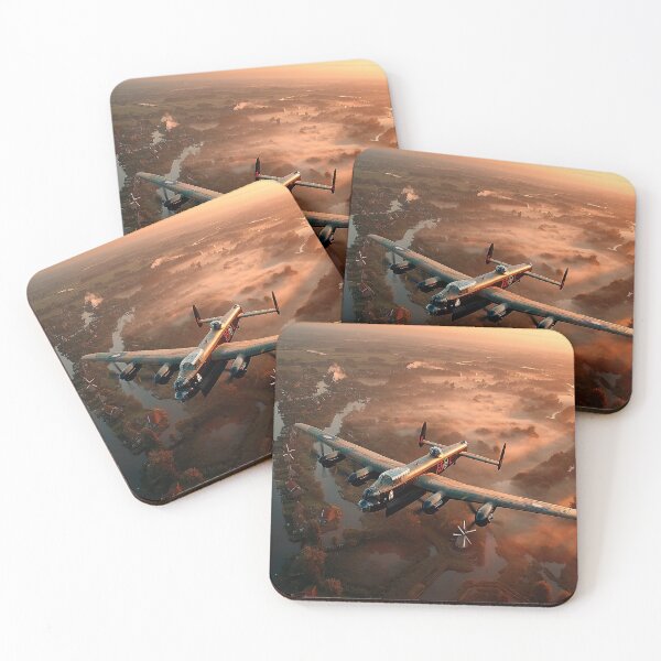 Item preview, The Lancaster Bomber Passing Above the Windmills of Holland in Tranquil Skies designed and sold by Skyframe Aviation.