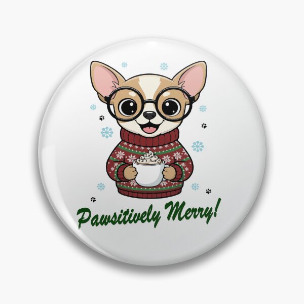Item preview, Pawsitively Merry Chihuahua in Christmas Sweater with Hot Cocoa | Dog Lovers designed and sold by The Real Life Symphony.