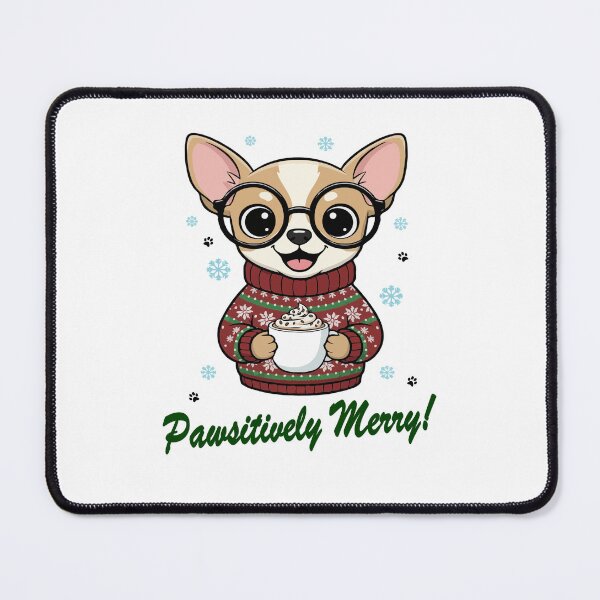 Item preview, Pawsitively Merry Chihuahua in Christmas Sweater with Hot Cocoa | Dog Lovers designed and sold by The Real Life Symphony.