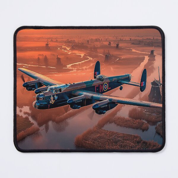 Item preview, Classic Lancaster Sweeping Past Morning Over Holland Amidst the Morning Glow designed and sold by Skyframe Aviation.