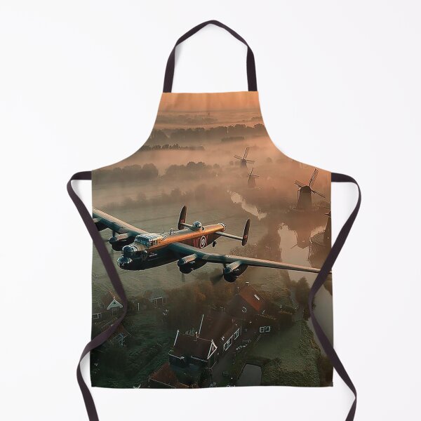 Item preview, British Lancaster Flying Over the Dutch Countryside in Morning Mist designed and sold by Skyframe Aviation.