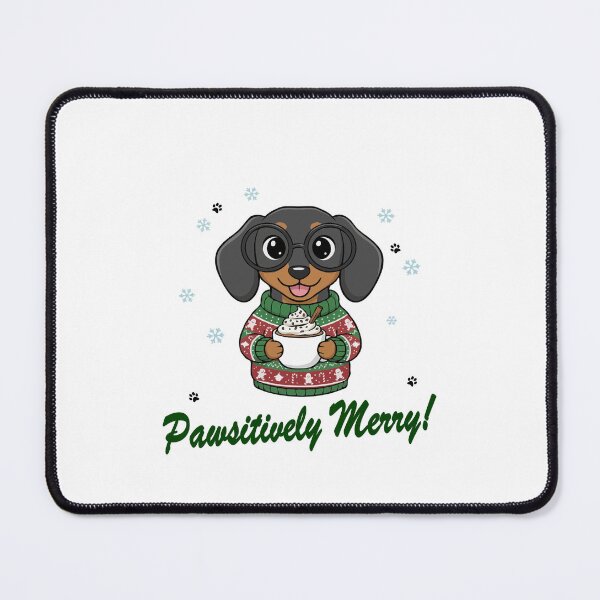 Item preview, Pawsitively Merry Dachshunds in Christmas Sweater with Hot Cocoa | Dog Lovers designed and sold by The Real Life Symphony.