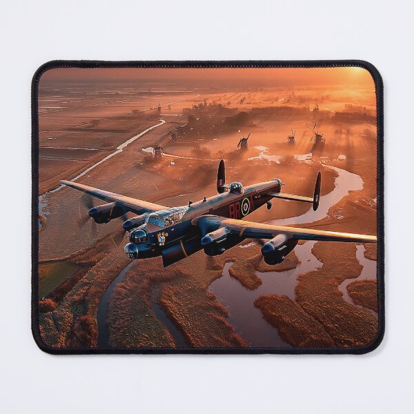 Item preview, Legendary Lancaster Soaring Across Sunlit Fields of the Netherlands as Day Breaks designed and sold by Skyframe Aviation.