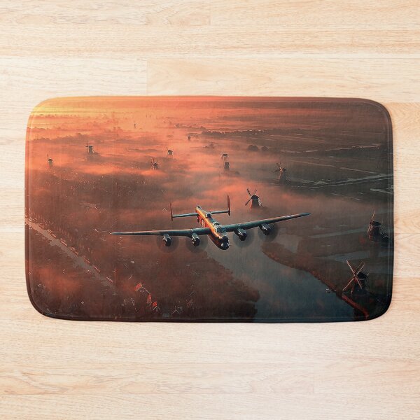 Item preview, The Lancaster Bomber Moving Above the Peaceful Farmland in Serene Air designed and sold by Skyframe Aviation.