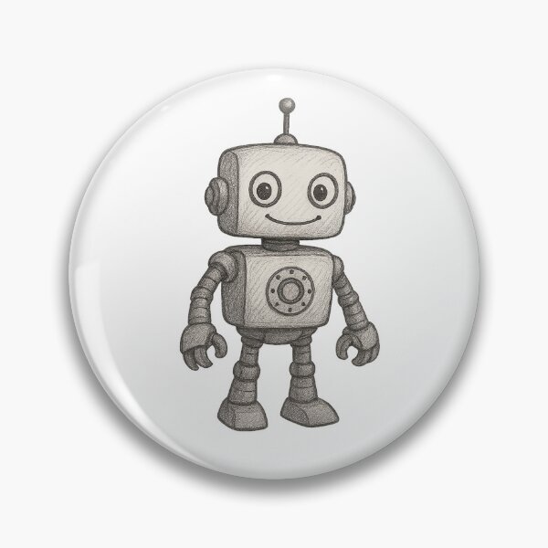 Item preview, Cute Retro Robot Drawing Sketch Sticker designed and sold by Anna Babich.
