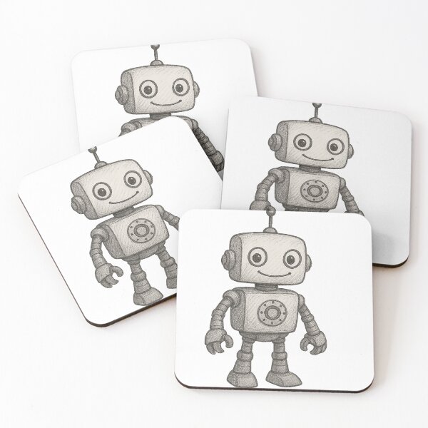 Item preview, Cute Retro Robot Drawing Sketch Sticker designed and sold by Anna Babich.