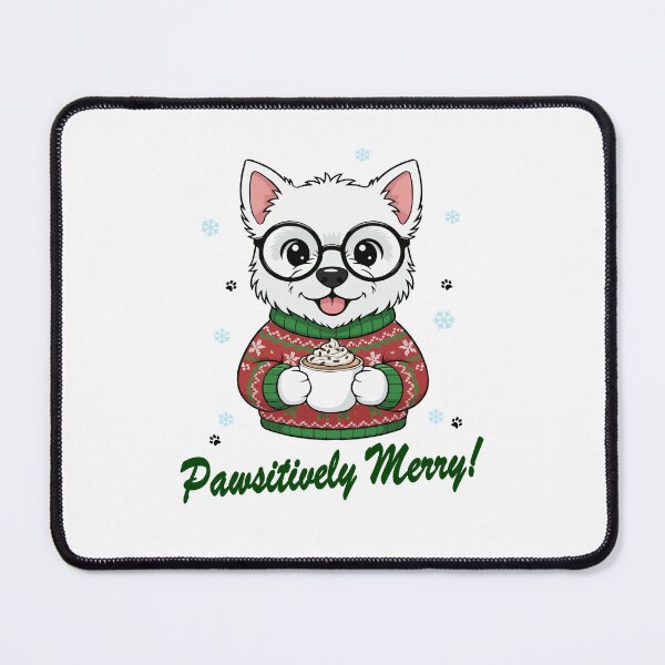 Item preview, Pawsitively Merry Westie in Christmas Sweater with Hot Cocoa | Dog Lovers designed and sold by The Real Life Symphony.