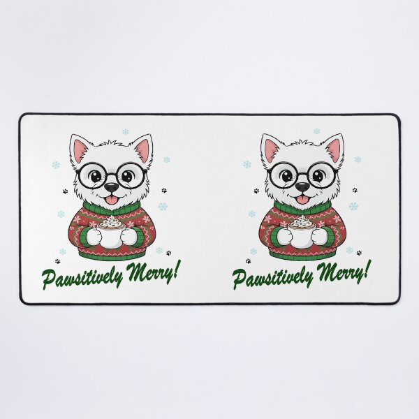 Item preview, Pawsitively Merry Westie in Christmas Sweater with Hot Cocoa | Dog Lovers designed and sold by The Real Life Symphony.