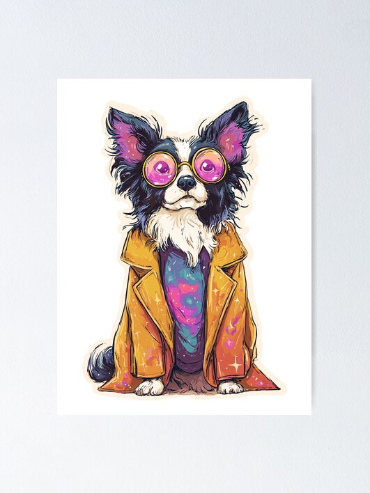 Thumbnail 1 of 3, Poster, Trippy Psychedelic Dog designed and sold by bapupa.