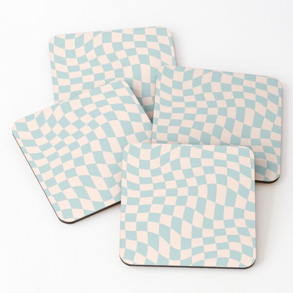 Item preview, Light Pastel Blue Warped Liquid Checkerboard designed and sold by enricadenicola.