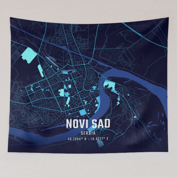 Item preview, Novi Sad Midnight City Map designed and sold by HomeLivingCo.