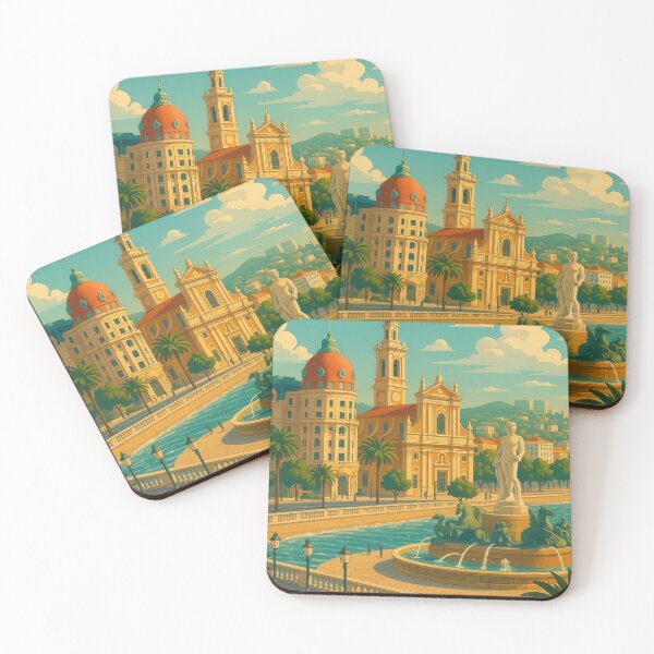 Item preview, Greetings from NICE - FRANCE - Modern Colorful City View designed and sold by Earth Celebration Designs.