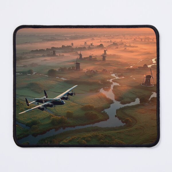 Item preview, Legendary Lancaster Cruising Over the Dutch Countryside in Tranquil Skies designed and sold by Skyframe Aviation.