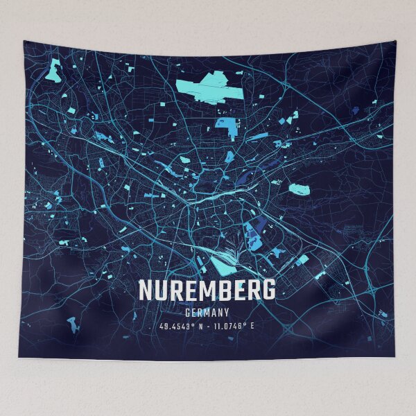 Item preview, Nuremberg Midnight City Map designed and sold by HomeLivingCo.