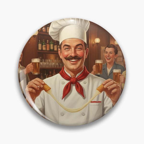 Item preview, "BEST MOZZARELLA STICKS!" – Vintage 1950s Pub Chef Poster designed and sold by Cozy-Old-Pub.