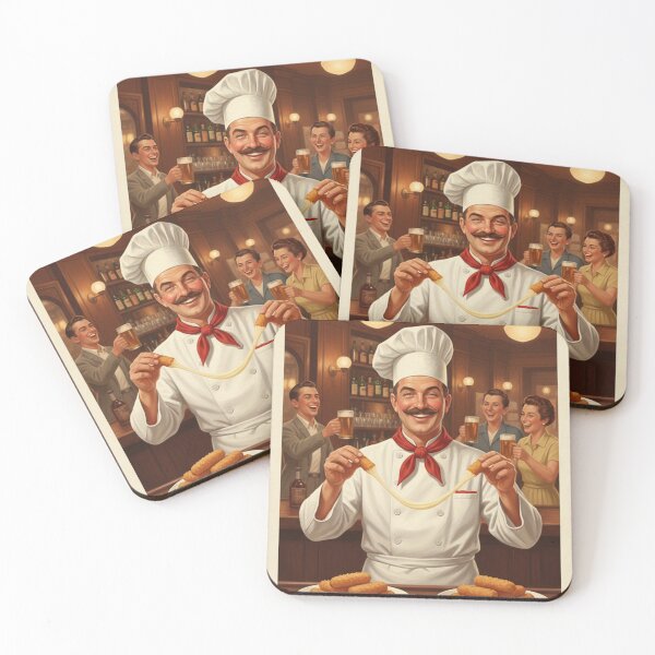 Item preview, "BEST MOZZARELLA STICKS!" – Vintage 1950s Pub Chef Poster designed and sold by Cozy-Old-Pub.