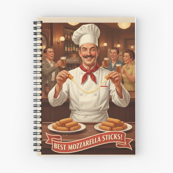 Item preview, "BEST MOZZARELLA STICKS!" – Vintage 1950s Pub Chef Poster designed and sold by Cozy-Old-Pub.