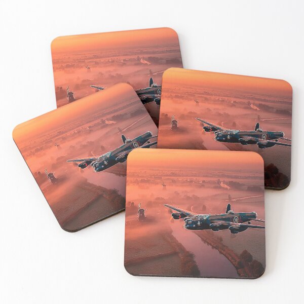 Item preview, Classic Lancaster Passing Above the Lowlands of Holland in the Early Light designed and sold by Skyframe Aviation.