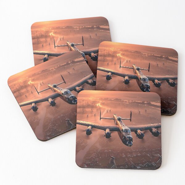 Item preview, British Lancaster Gliding Over the Morning Windmills During Sunrise designed and sold by Skyframe Aviation.
