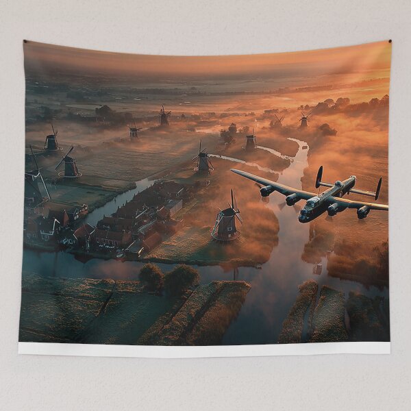 Item preview, RAF Lancaster Approaching the Rivers of Holland at Dawn designed and sold by Skyframe Aviation.