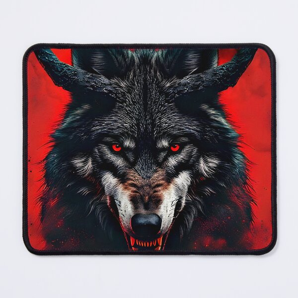 Item preview, Demon Wolf Ascendant – Red Ritual Illustration designed and sold by Neer arts.