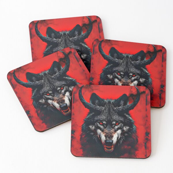 Item preview, Demon Wolf Ascendant – Red Ritual Illustration designed and sold by Neer arts.