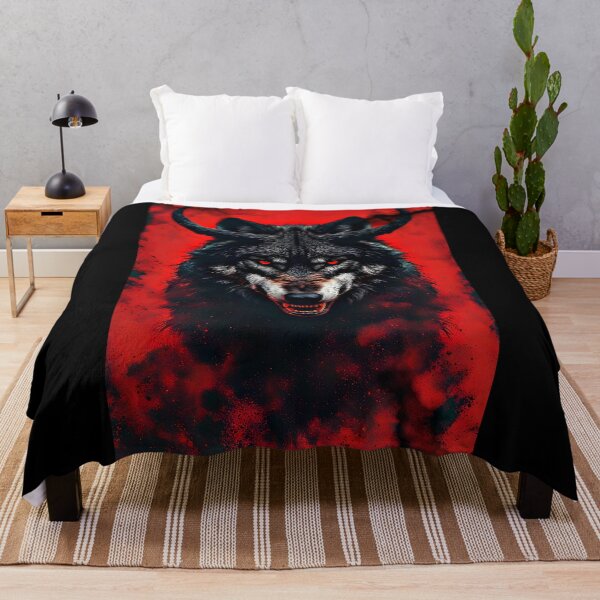 Item preview, Demon Wolf Ascendant – Red Ritual Illustration designed and sold by Neer arts.