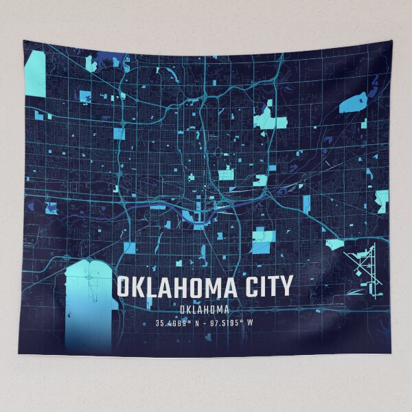 Item preview, Oklahoma City Midnight City Map designed and sold by HomeLivingCo.