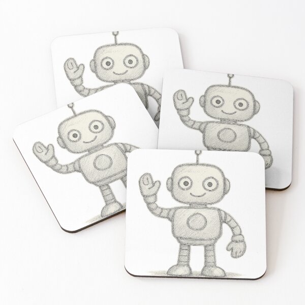 Item preview, Cute Pencil Sketch Robot Drawing Sticker designed and sold by Anna Babich.