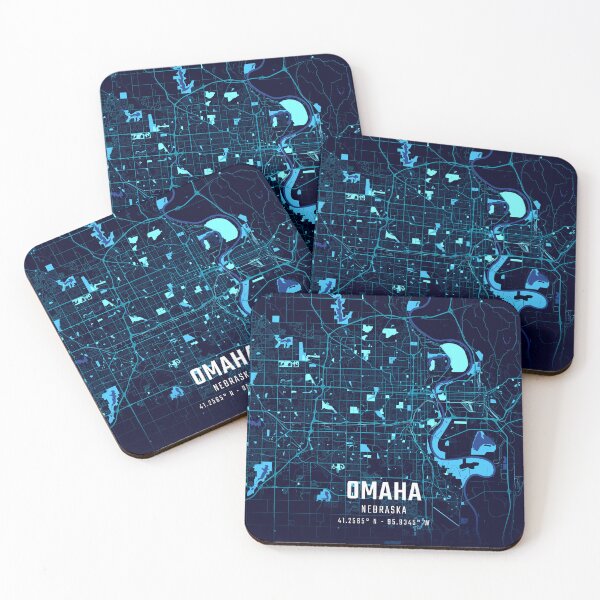Item preview, Omaha Midnight City Map designed and sold by HomeLivingCo.