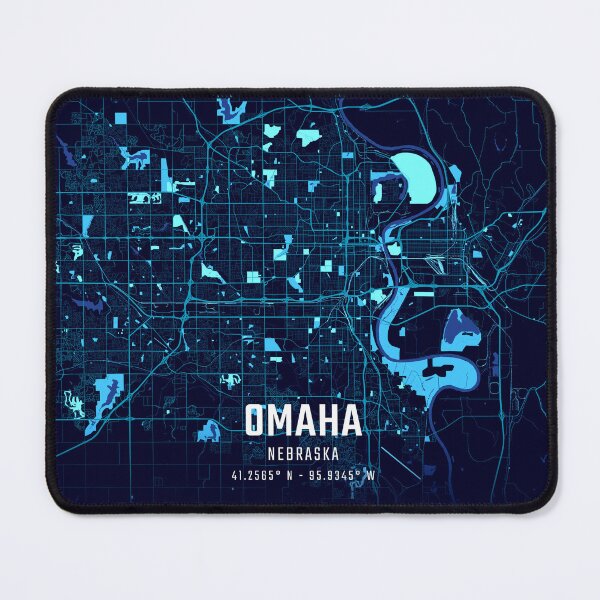 Item preview, Omaha Midnight City Map designed and sold by HomeLivingCo.